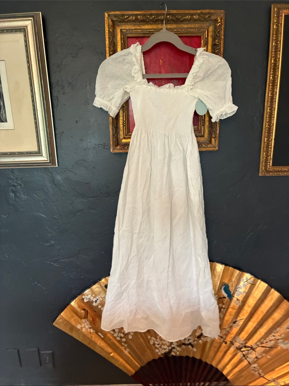 Hill House White Smocked Nap Dress with Ruffled Neck - Picture 2 of 7